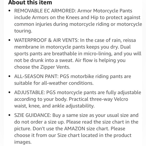 NWOT PGS all weather motorcycle pants - Picture 11 of 12